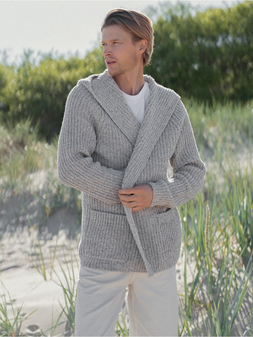 NWT - Woolhouse - DANTE - Light Gray Merino Wool Cardigan